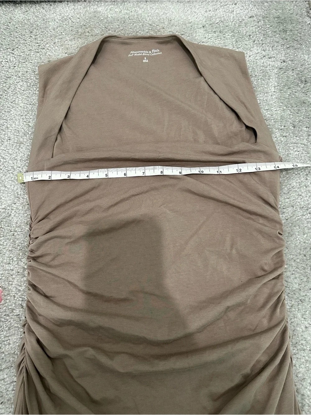 Abercrombie & Fitch Square neck Maxi Dress in Beige Size Small MSRP $100